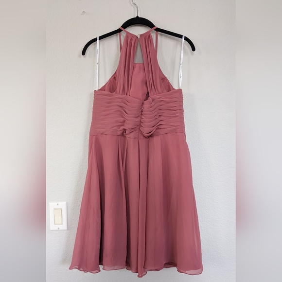 AW Bridal Becky Bridesmaid Prom Wedding Guest Midi Date Dress,10, Rose - Picture 6 of 8